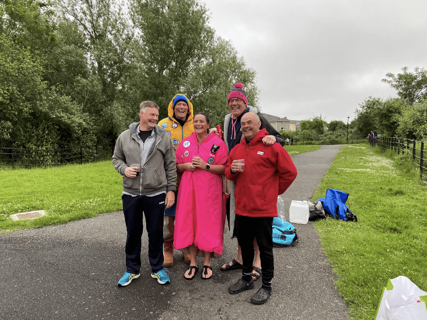 Jim Shalloo, Ned Denison, Rosie Foley, Liam Maher, Bernard Lynch completed a 7 km swim around Cork in Ireland.