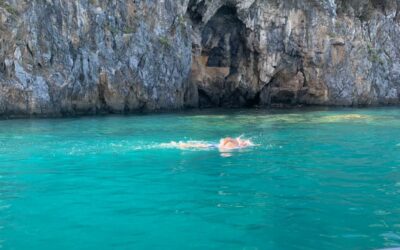 Egor Tropeano and Elena Edatti Pioneer 25 km Coastal Swim between Dino Island and Cirella Island